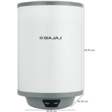 Bajaj 15.0 L Shield Series Crest Plus 15L (150976) 5 Star 2000 W Glass-lined Coating Non-Stick Heating Element Vertical Storage Water Geyser (White & Grey)