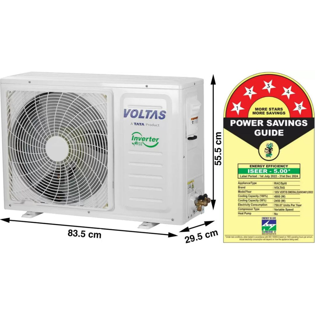 Voltas 1 50 T 185v Vertis Emerald 5 Star Anti Dust Filter Copper Conde