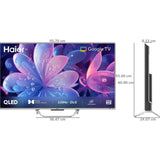 Haier 109.22 Centimeter (43) 43S800QT S800QT Series 4K Ultra HD Google TV Metal Bezel-Less Dolby Vision With Google Assistant Smart QLED TV (2024 Edition, Black)