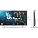 Haier 139.7 Centimeter (55) 55P7GT-P 4K Ultra HD AI Smart Voice by Google Assistant with Far-Field Smart Google LED TV (2024 Edition, Black)