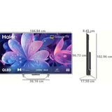 Haier 190.5 Centimeter (75) 75S800QT 4K Ultra HD Dolby Vision Atmos  with Hands Free Voice Control Google TV Smart QLED TV (Gray)