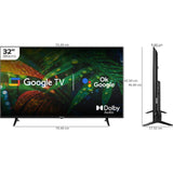 AISEN 80 Centimeter (32) A32HDS626 HD Ready ARM Cortex-A55 2.4 GHz Quad Core Processor Google Smart LED TV (Black)