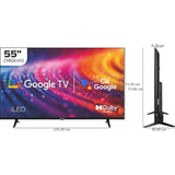 AISEN 139 Centimeter (55) A55QDS978 4K Ultra HD 1.5 GHz Quad Core Processor Google Smart QLED TV (Black)