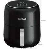 HAVELLS 4.5 L GHCAFEPK150 Prolife Neo 4.5 L 1500 W Cool Touch Handle Digital Display with Led Auto Shut-off Mechanism Air Fryer (Black)