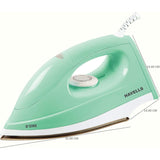 Havells 1000 W GHGDIAYG100 Dzire Tame Mint 1000 W SCH German Technology Shock Proof Body American Heritage Sole Plate Dry Iron (Mint)