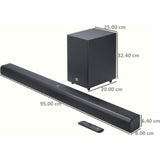 JBL 250 W JBLSB560BLKIN 3.1 Channel Cinema SB560, Dolby Atmos Sound Wireless Subwoofer with Remote for Extra Deep Bass Bluetooth Soundbar Speaker (Black)