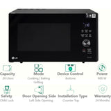 LG 28.0 L MJEN286UFW.DBKQILN Wi-Fi Enabled Charcoal with Scan to Cook Healthy Diet Fry Stainless Steel Cavity Convection Microwave Oven (Black)