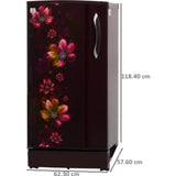 Godrej 180.0 L RD EDGE 205A THF GL BL/GL WN 1 Star Edge Series Advanced Capillary Technology, Jumbo Vegetable Tray with Base Stand Drawer Invertor Compressor Direct Cool Single Door Refrigerator