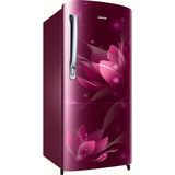 Samsung 183.0 L RR20C2712R8/NL 2 Star Stabilizer Free Operation Digital Invertor Compressor Stylish Grandé Design Direct Cool Single Door Refrigerator (Blooming Saffron Red)