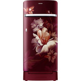 Samsung 189.0 L RR21C2H25RZ/HL 5 Star Stabilizer Free Operation Digital Invertor Compressor Horizontal Curve Design Direct Cool Single Door Refrigerator (Midnight Blossom Red)