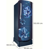 Samsung 223.0 L RR24C2823CU/NL 3 Star Stabilizer Free Operation Digital Invertor Compressor Stylish Grandé Design Direct Cool Single Door Refrigerator (Camellia Blue)