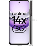 Realme 14x 5G 16.94 Centimeter (6.67) Dual Rear Camera 50MP + 2MP, 8MP Front Camera HD+ 120Hz Eye Comfort LCD Display Mediatek Dimensity 6300 5G Octa Core Processor Smartphones Mobile