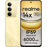 Realme 14x 5G 16.94 Centimeter (6.67) Dual Rear Camera 50MP + 2MP, 8MP Front Camera HD+ 120Hz Eye Comfort LCD Display Mediatek Dimensity 6300 5G Octa Core Processor Smartphones Mobile