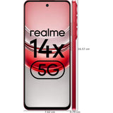 Realme 14x 5G 16.94 Centimeter (6.67) Dual Rear Camera 50MP + 2MP, 8MP Front Camera HD+ 120Hz Eye Comfort LCD Display Mediatek Dimensity 6300 5G Octa Core Processor Smartphones Mobile