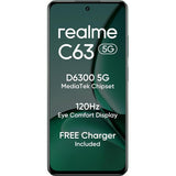 Realme C63 5G (6GB 128GB) 16.94 Centimeter (6.7) 32MP Rear Camera 8MP Front Camera 120Hz Eye Comfort HD+ LCD Display Mediatek Dimensity 6300 Octa Core Processor Smartphones Mobile