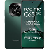 Realme C63 5G (8GB 128GB) 16.94 Centimeter (6.7) 32MP Rear Camera 8MP Front Camera 120Hz Eye Comfort HD+ LCD Display Mediatek Dimensity 6300 Octa Core Processor Smartphones Mobile