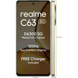 Realme C63 5G (6GB 128GB) 16.94 Centimeter (6.7) 32MP Rear Camera 8MP Front Camera 120Hz Eye Comfort HD+ LCD Display Mediatek Dimensity 6300 Octa Core Processor Smartphones Mobile