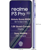 Realme P3 Pro 5G 17.35 Centimeter (6.83) Dual Rear Camera Sony IMX896 OIS 50 MP + 2 MP & & 16 MP Front Camera 120Hz Quad-Curved EdgeFlow OLED Display Qualcomm Snapdragon® 7s Gen 3 4nm Octa Core Processor Smartphones Mobile