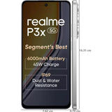 Realme P3X 5G 17.07 Centimeter (6.72) 50MP Omnivision OV50D & 8 MP Front Camera Full HD+ 120Hz Eye Comfort LCD Display Mediatek Dimensity 6400 5G 6nm Octa Core Processor Smartphones Mobile