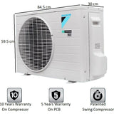 Daikin 1.50 T FTL50UV16V3/RL50UV16V3 3S 3 Star Copper Condenser Non-Inverter Split Air Conditioner (White)